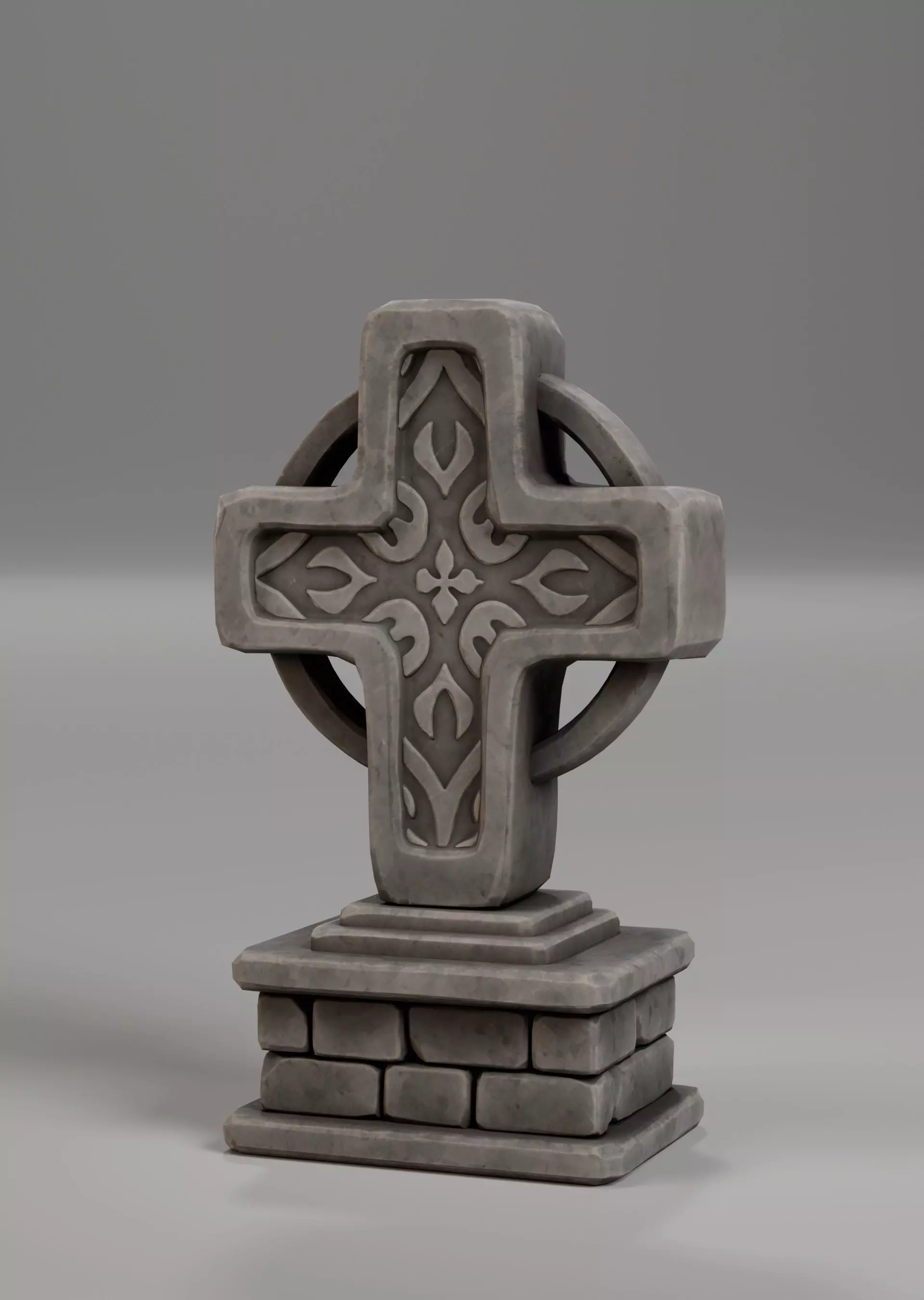 Headstone Low-poly 3D model_0