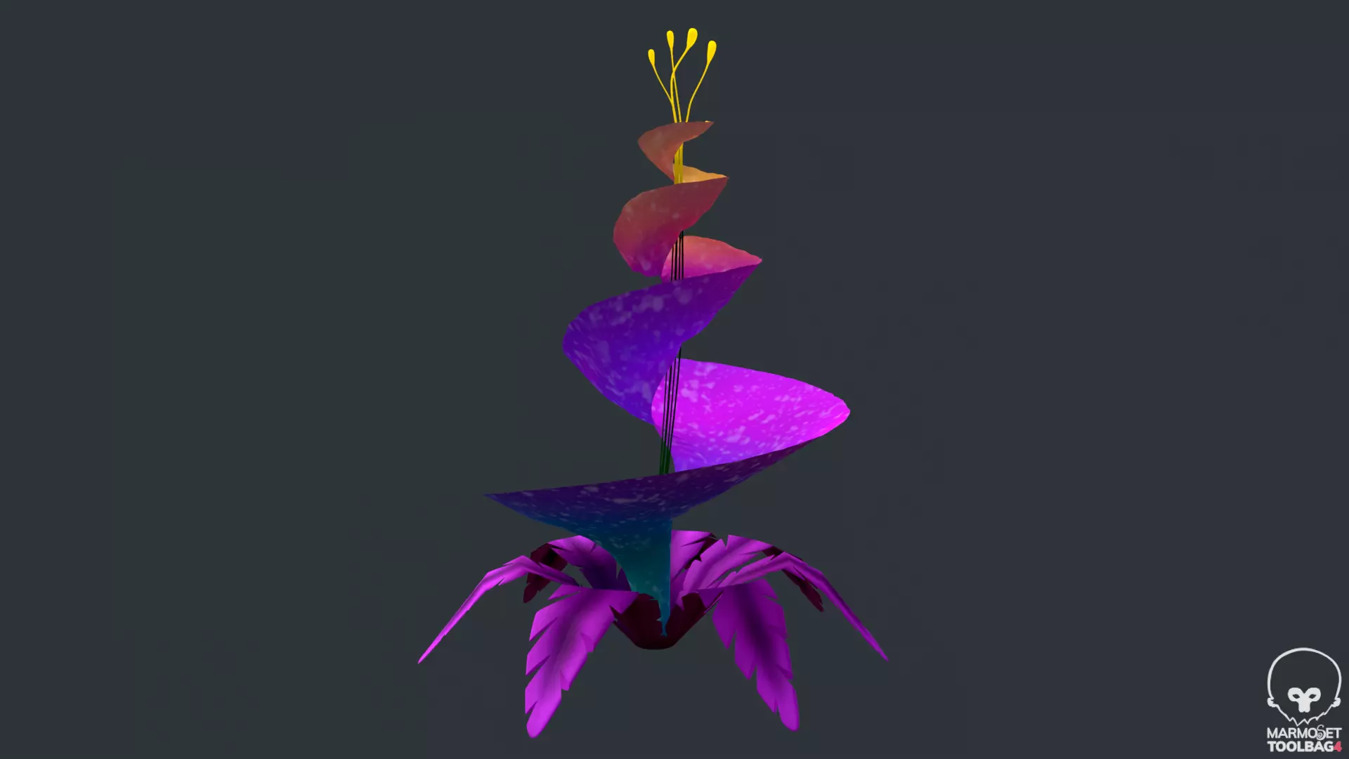 Stylized Flowers  Low-poly 3D model_1