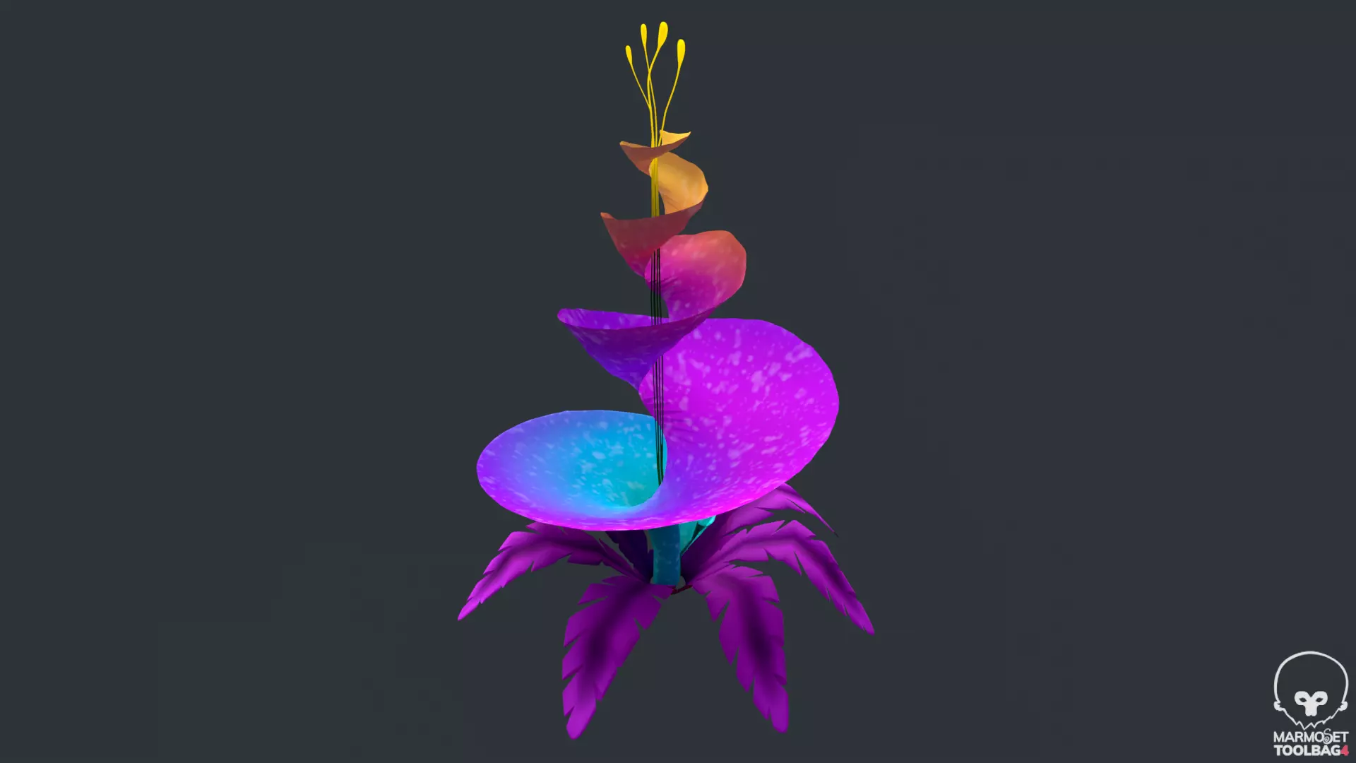 Stylized Flowers  Low-poly 3D model_2