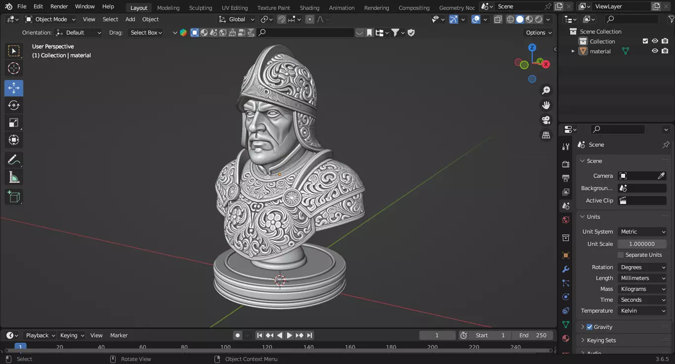 Medieval Soldier Pawn Chess Piece 3D print model_1
