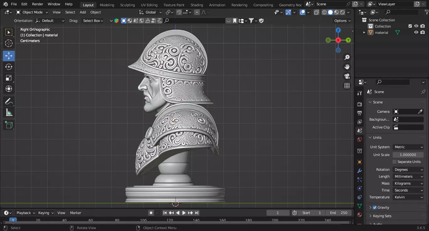Medieval Soldier Pawn Chess Piece 3D print model_6