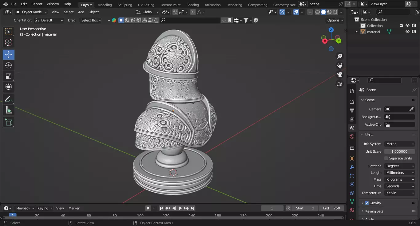 Medieval Soldier Pawn Chess Piece 3D print model_3