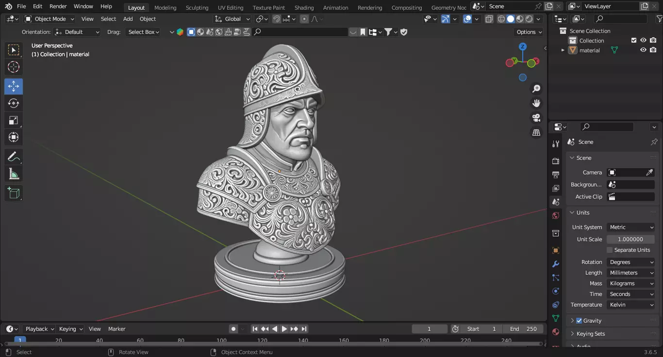 Medieval Soldier Pawn Chess Piece 3D print model_2