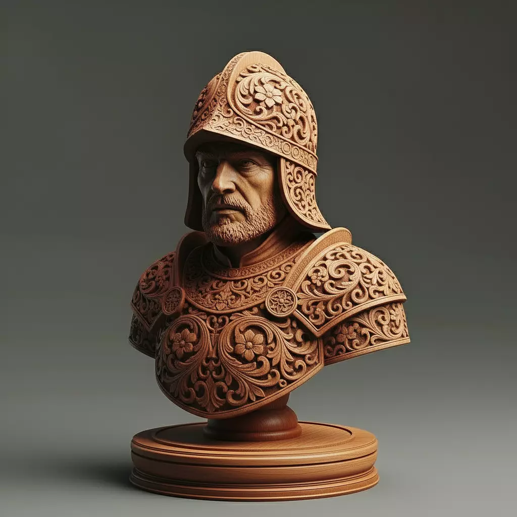 Medieval Soldier Pawn Chess Piece 3D print model_0
