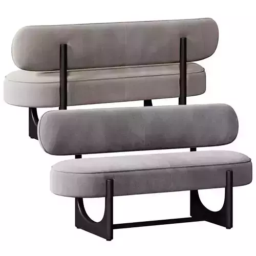 Orlan mocha velvet 3 seater dining bench with backrest