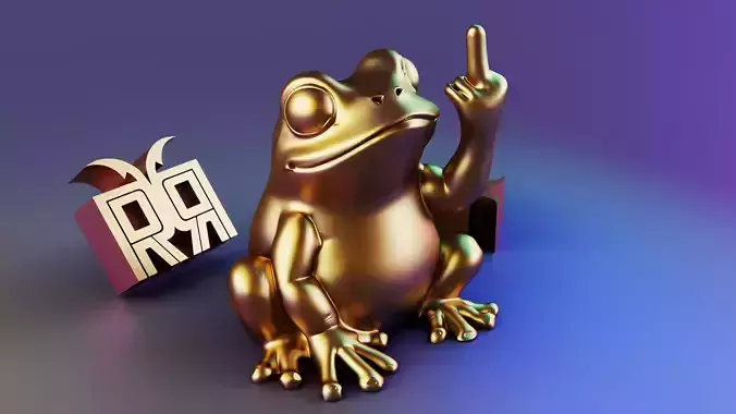 Middle Finger Cute Frog 3D print model