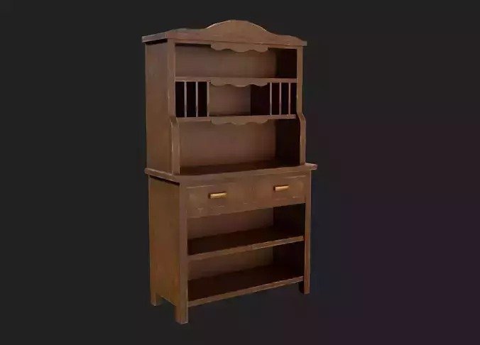 Rustic Wooden Hutch Cabinet