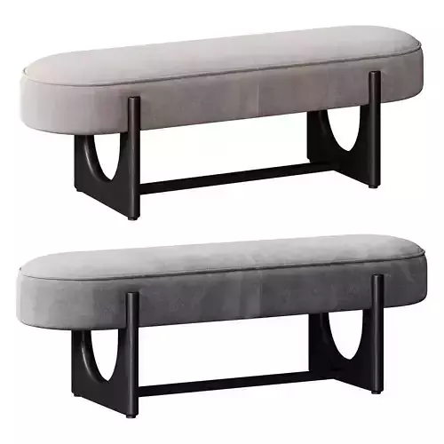 Orlan champagne velvet 3 seater bench without backrest
