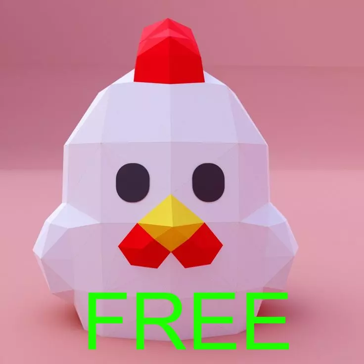 Lowpoly Chicken Figurine FREE Free 3D print model_0