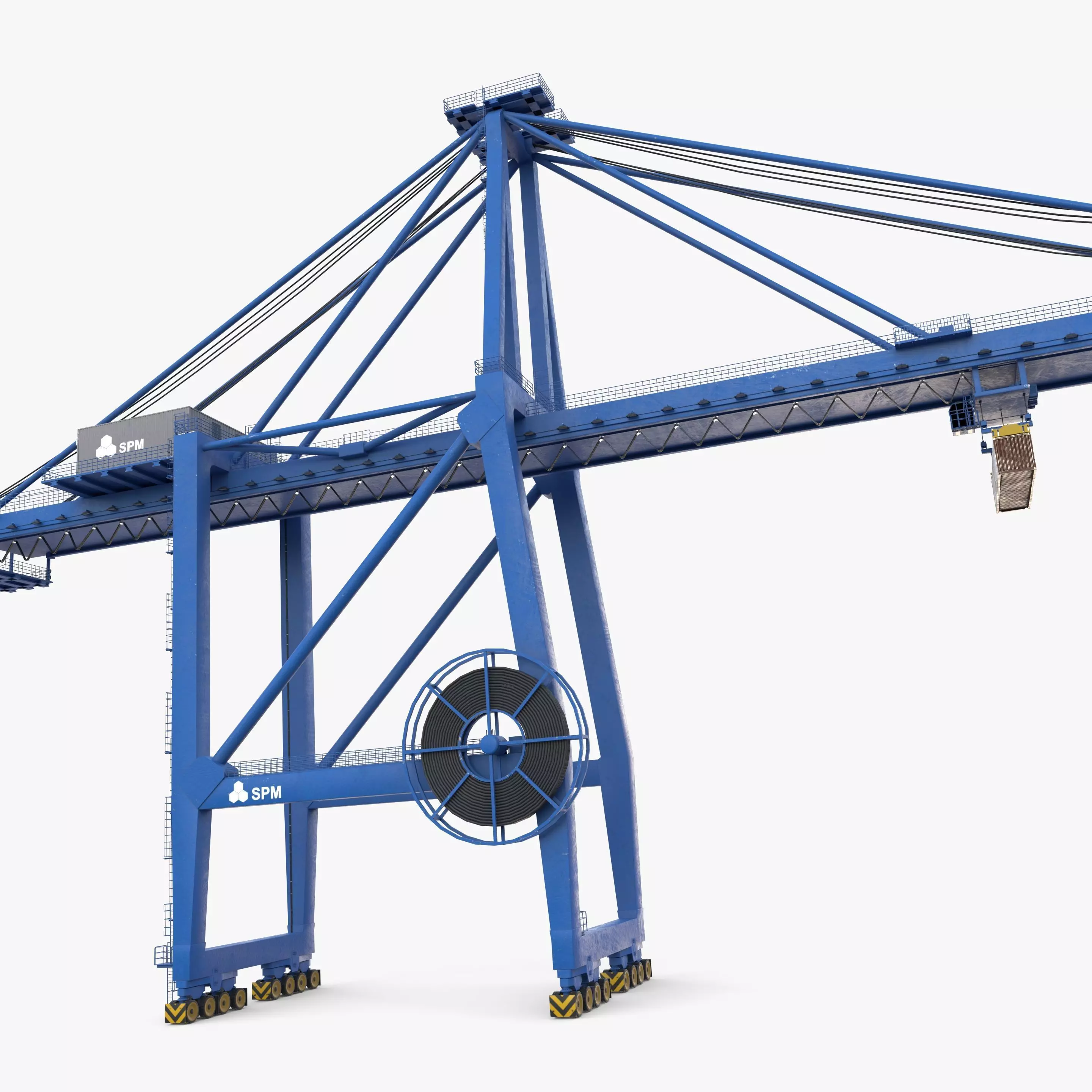 Container Port Crane V2 3D model_10