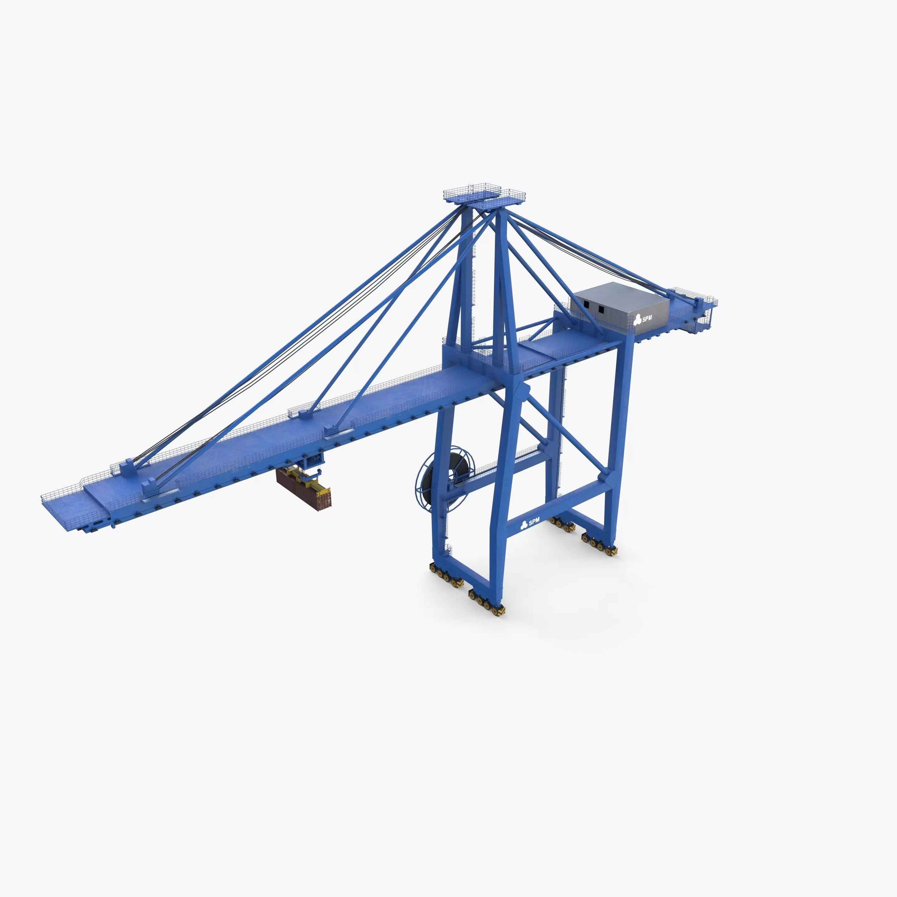 Container Port Crane V2 3D model_7