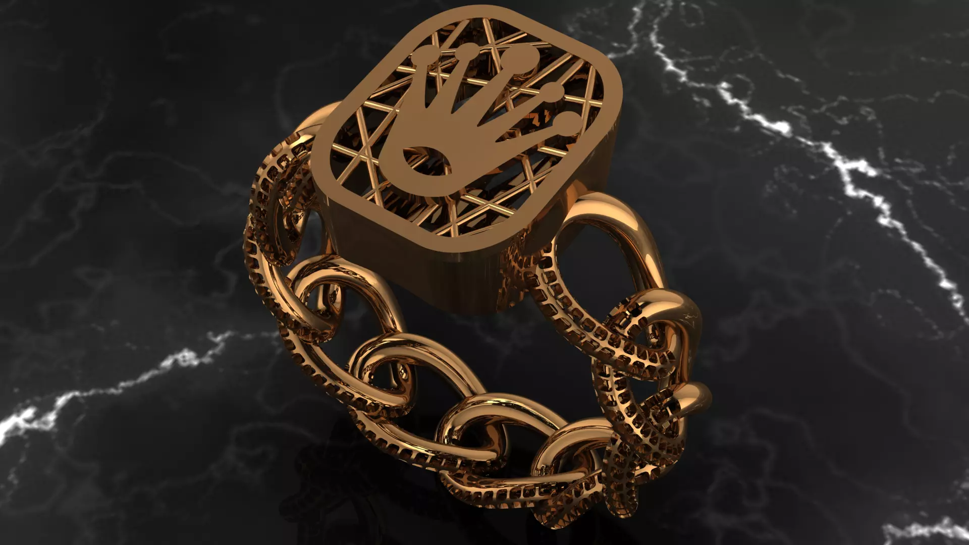 3d Rolex ring and bracelet 3D print model_0