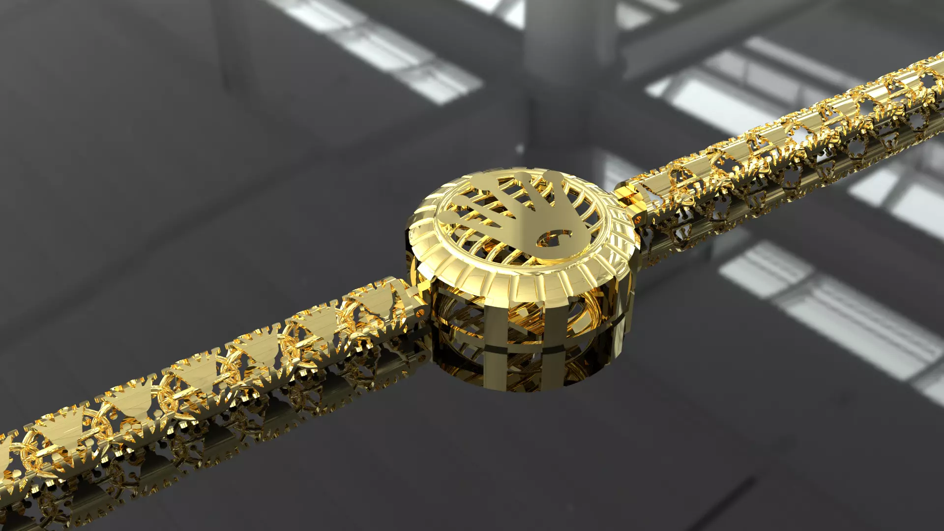 3d Rolex ring and bracelet 3D print model_2