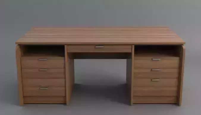 Modern Wooden Study Desk 3D Model PBR Furniture  Interior 