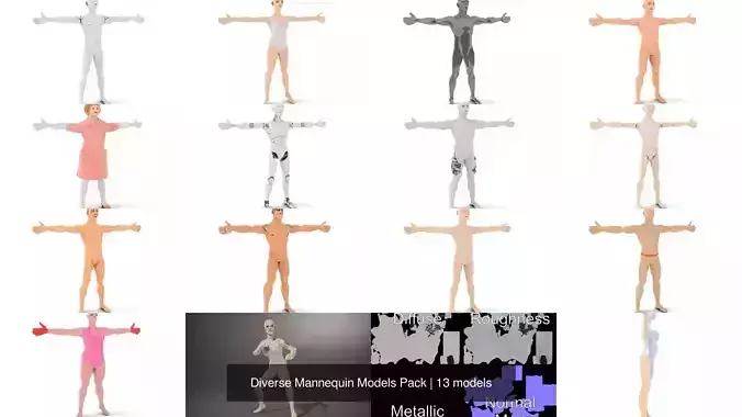 Diverse Mannequin Models Pack 3D Model Collection