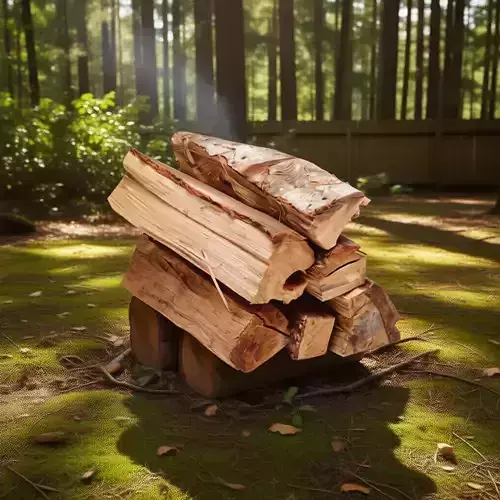 Stacked Firewood 3D Realistic Wood Logs Outdoor Interior Scenes