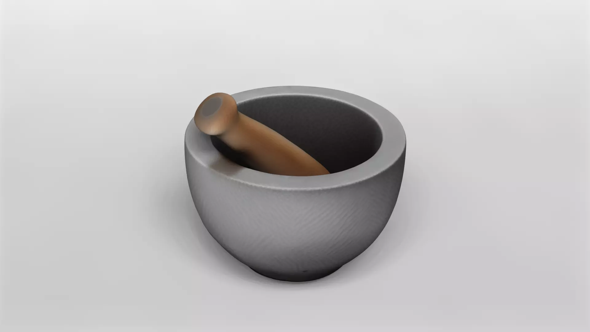 Realistic Mortar and Pestle 3D Model 3D model_0
