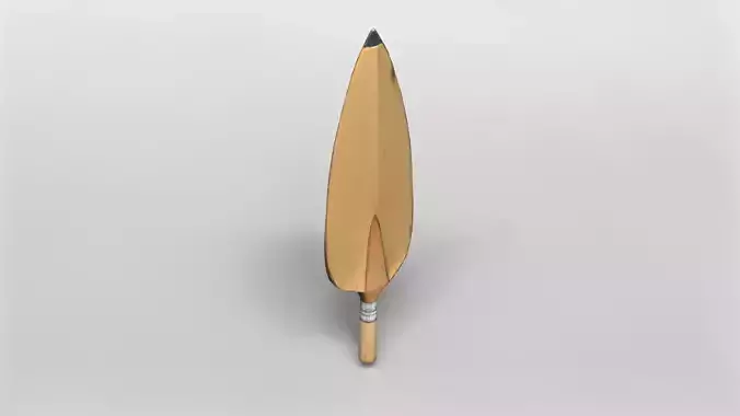 Realistic Wooden Garden Trowel 3D Model