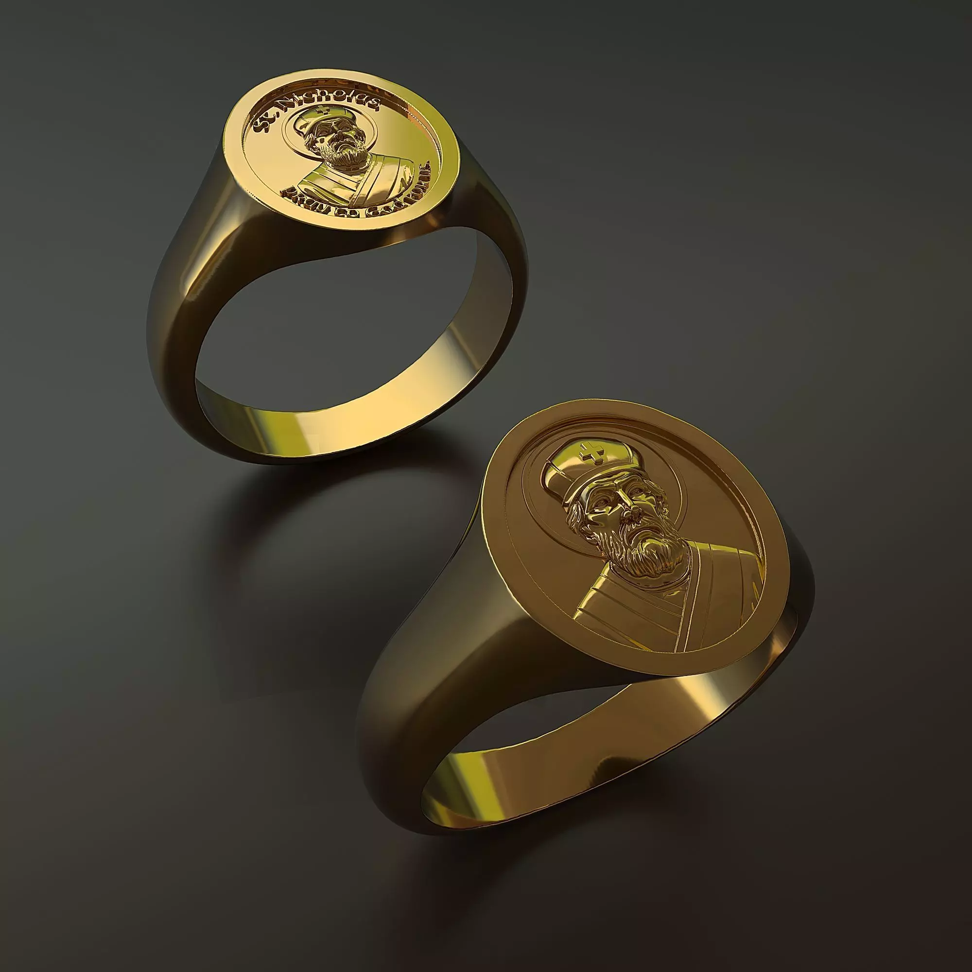 St  Nicholas Ring 3D Model for Silver or Gold Printing 3D print model_1