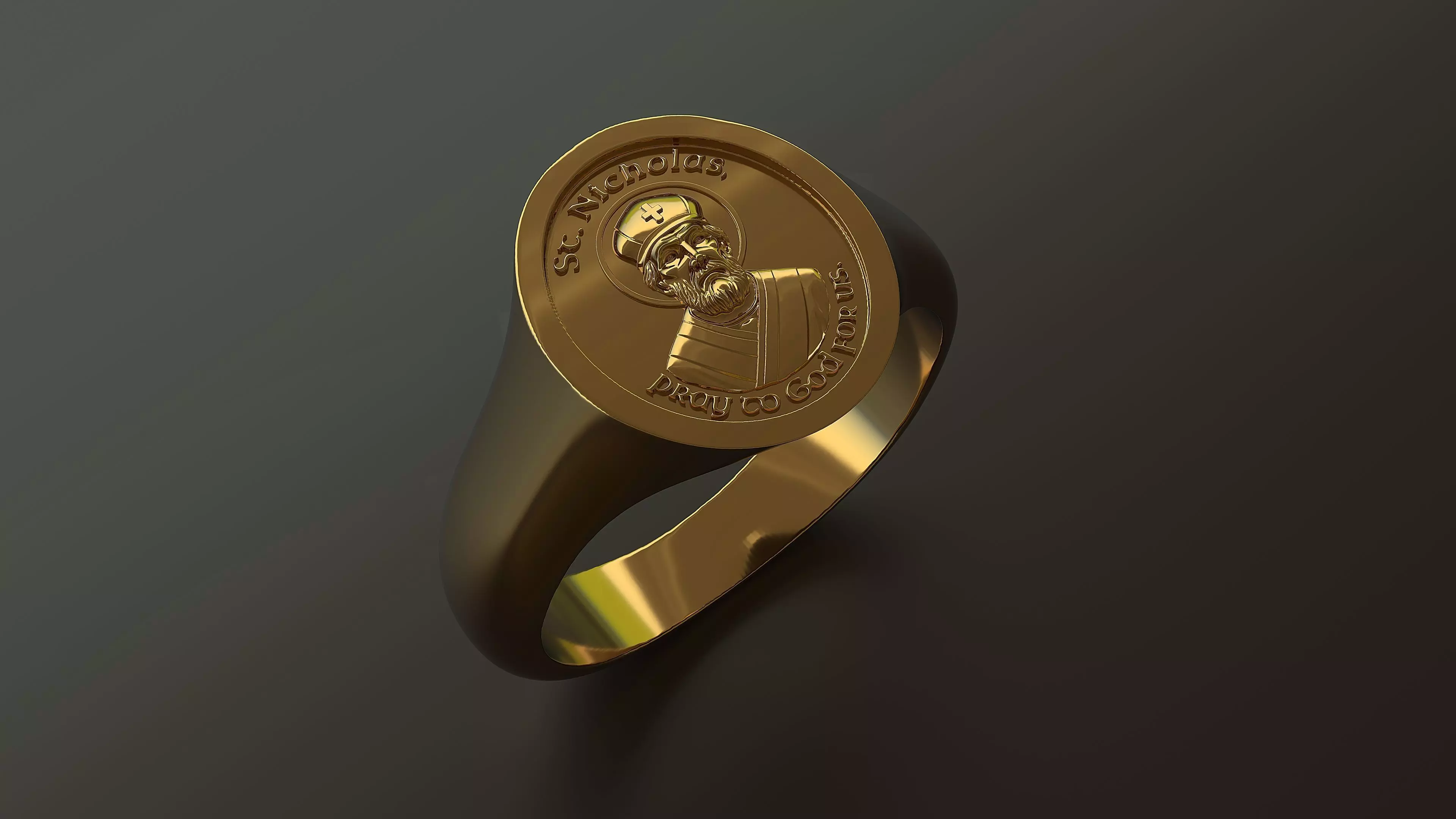 St  Nicholas Ring 3D Model for Silver or Gold Printing 3D print model_5