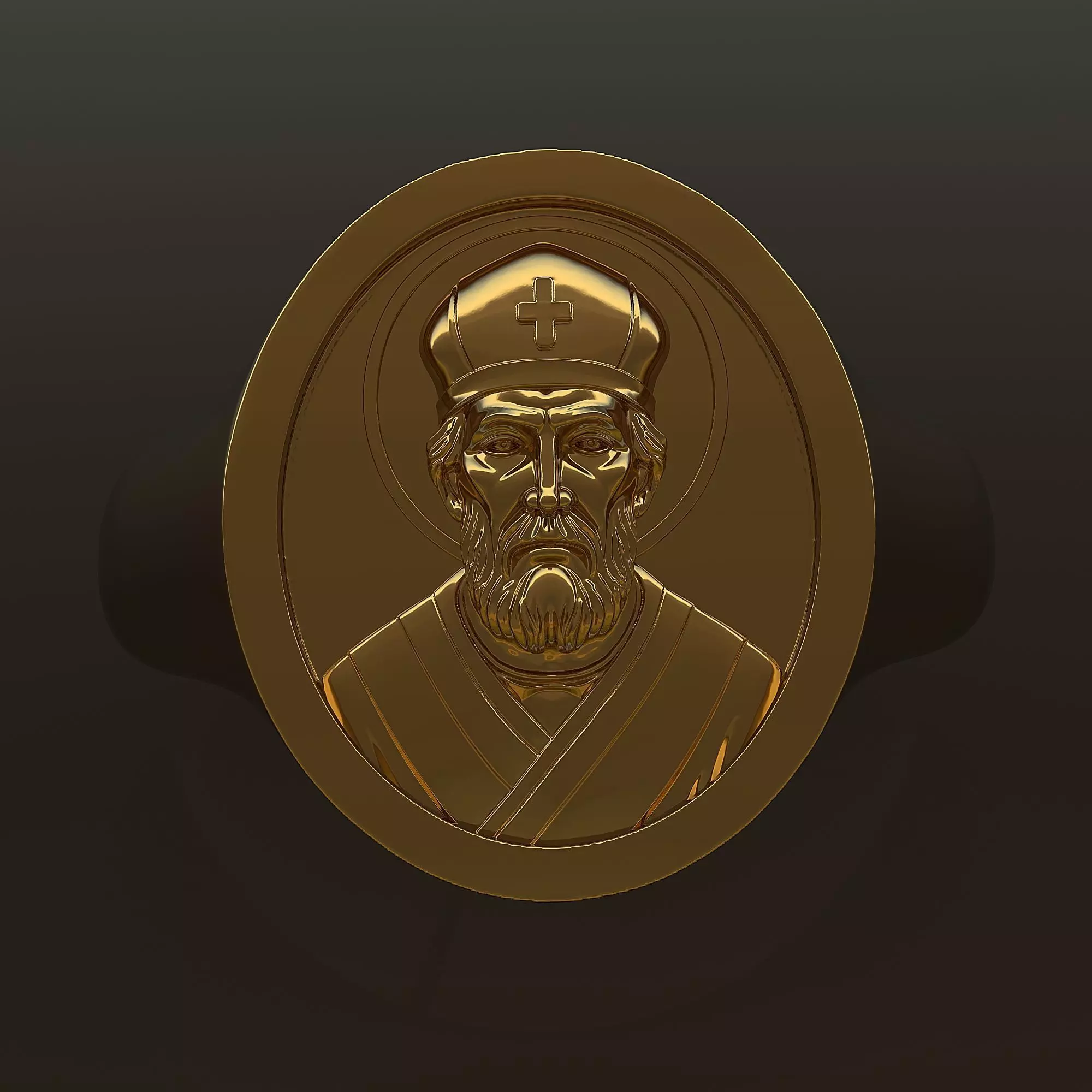 St  Nicholas Ring 3D Model for Silver or Gold Printing 3D print model_2