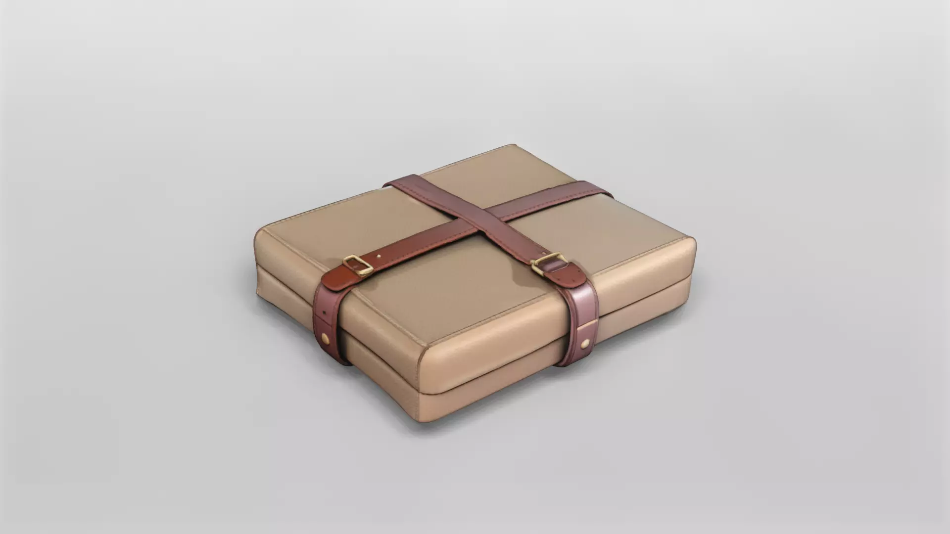 Vintage Leather Briefcase 3D Model 3D model_0