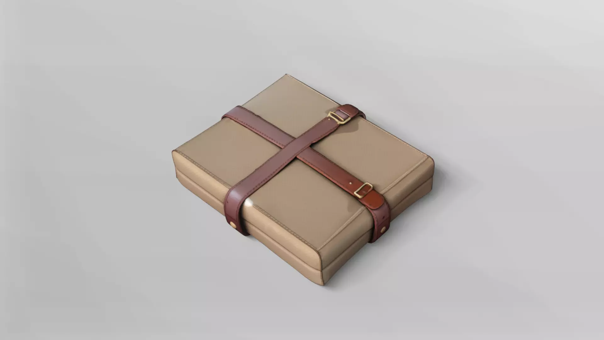 Vintage Leather Briefcase 3D Model 3D model_4