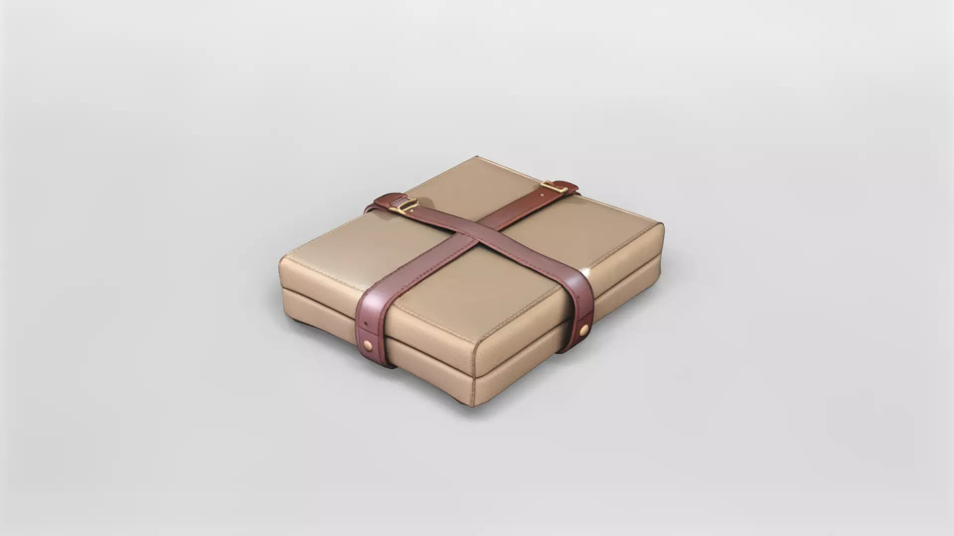 Vintage Leather Briefcase 3D Model 3D model_3