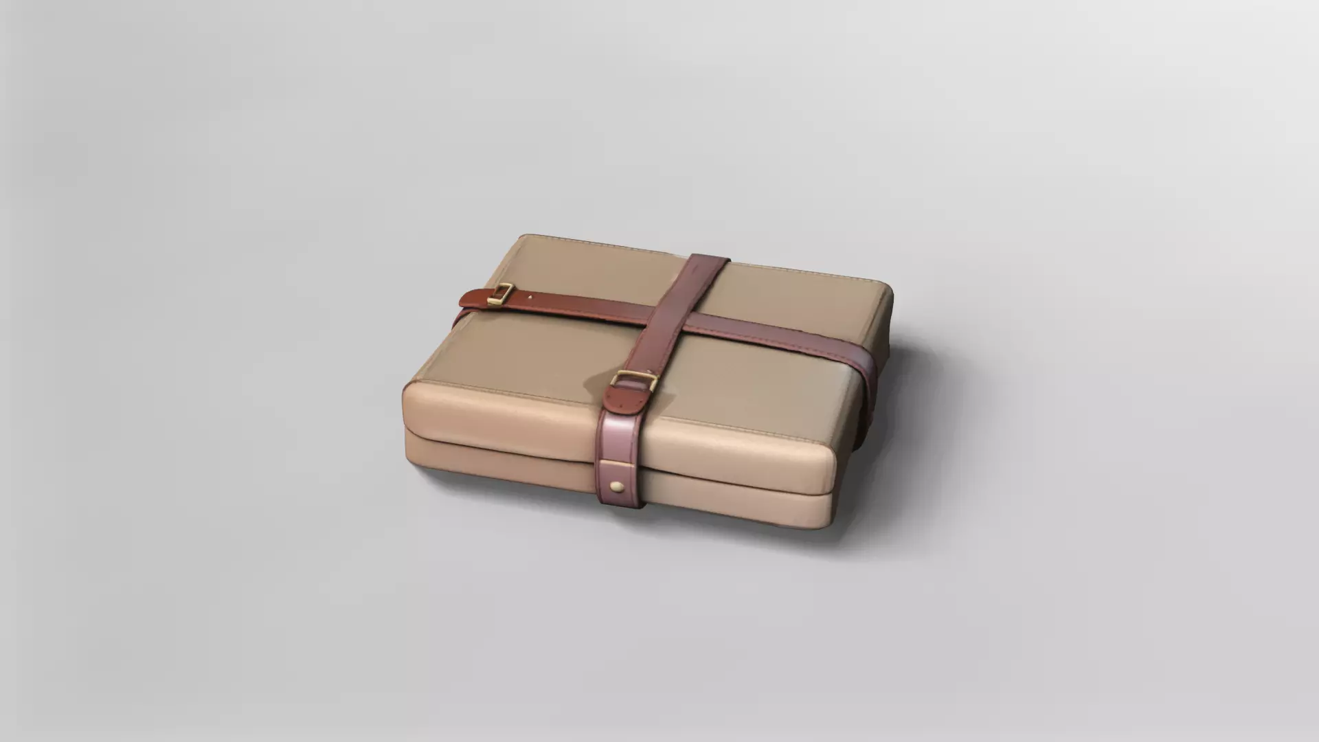 Vintage Leather Briefcase 3D Model 3D model_1