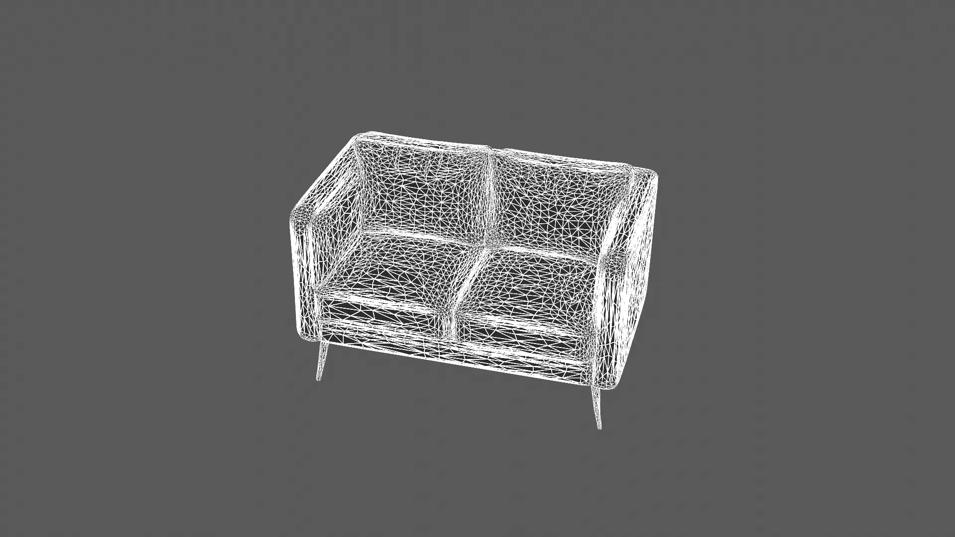 Modern Two-Seater Sofa with Metal Legs 3D model_6