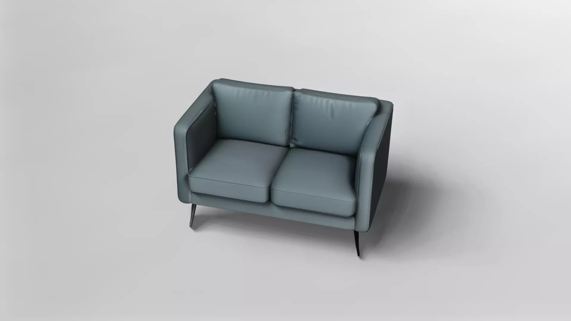 Modern Two-Seater Sofa with Metal Legs 3D model_1