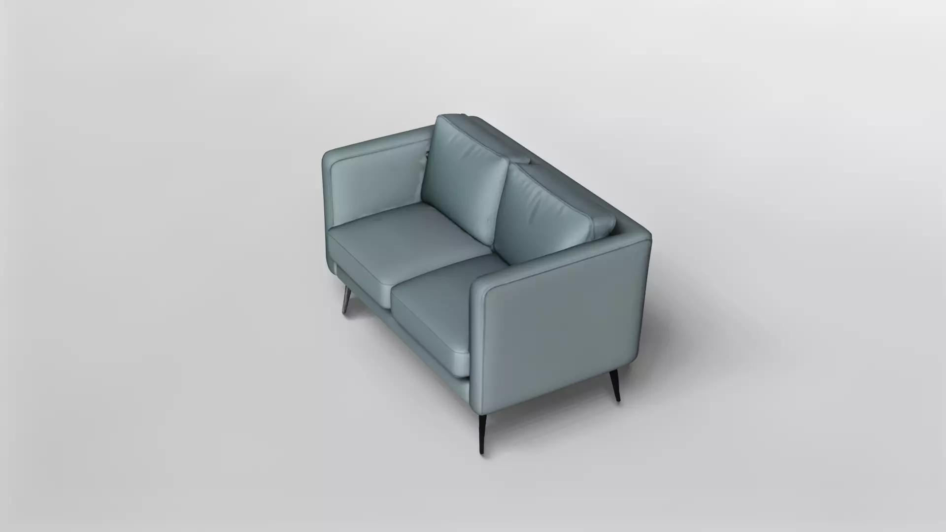 Modern Two-Seater Sofa with Metal Legs 3D model_2