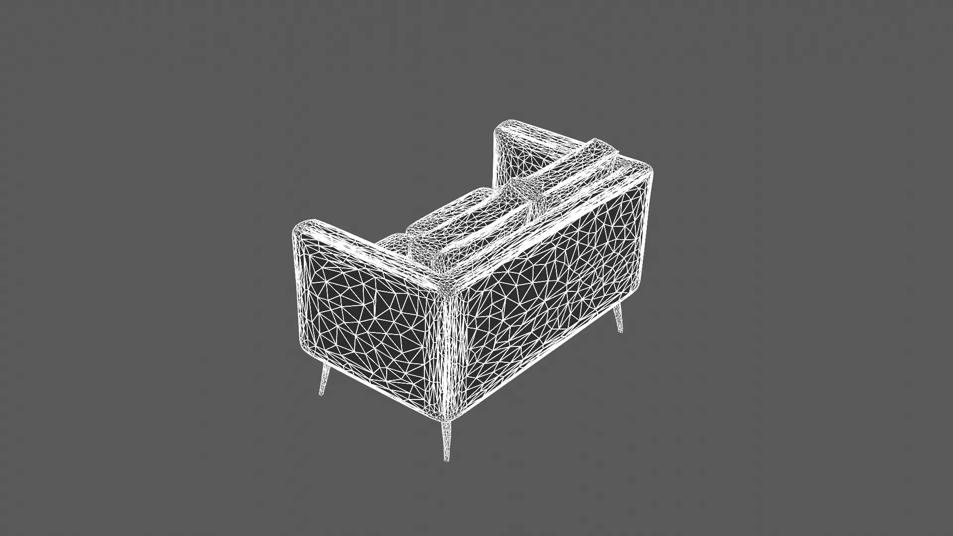 Modern Two-Seater Sofa with Metal Legs 3D model_8