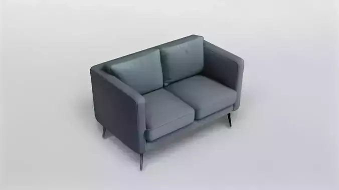 Modern Two-Seater Sofa with Metal Legs