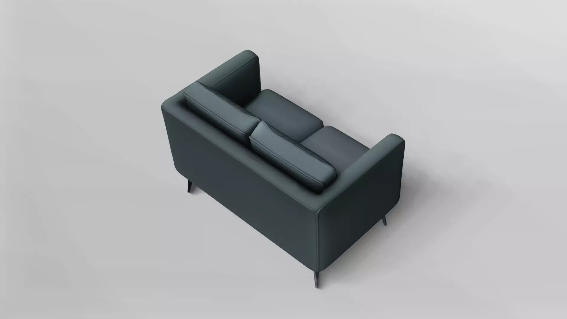Modern Two-Seater Sofa with Metal Legs 3D model_4
