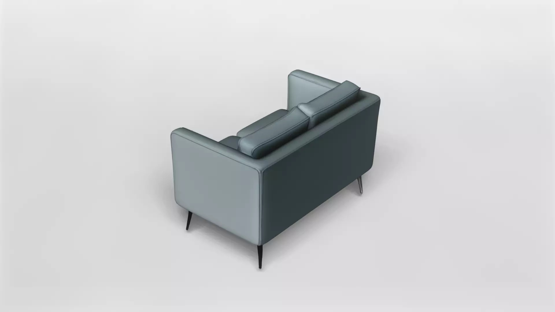 Modern Two-Seater Sofa with Metal Legs 3D model_3