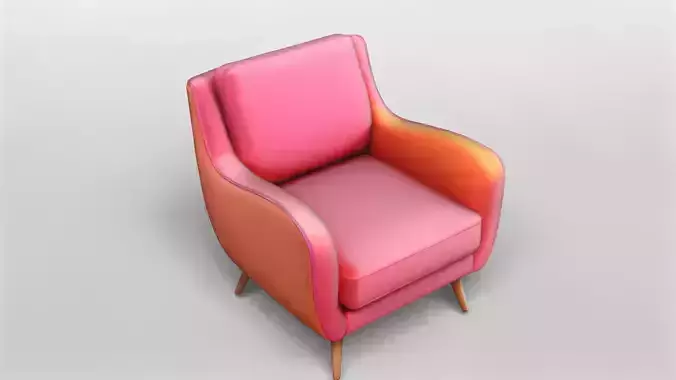 Modern Two-Tone Armchair with Wooden Legs