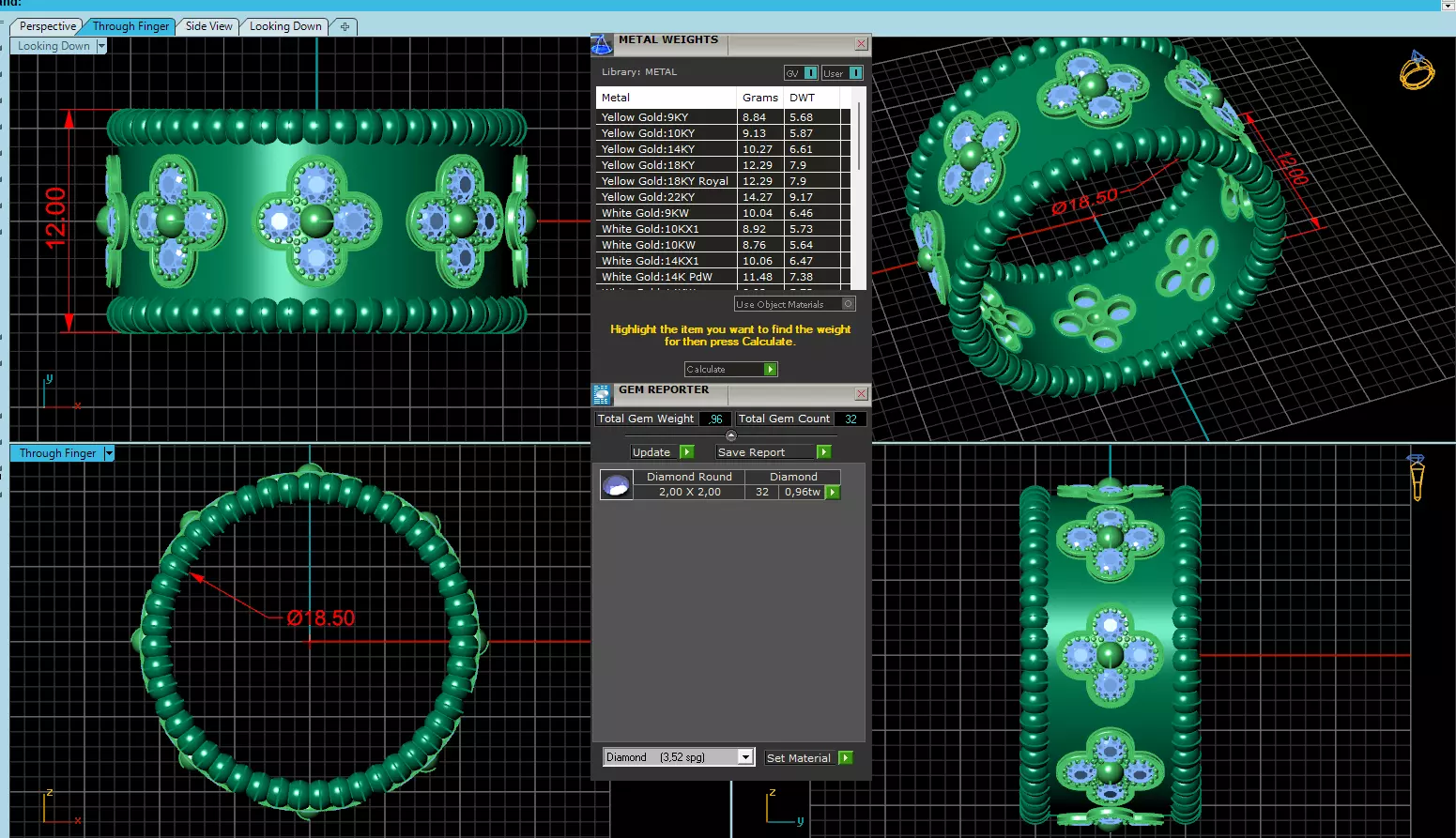 Perlee Clovers Rings Style All Sizes Collection Separate 3D print model_13