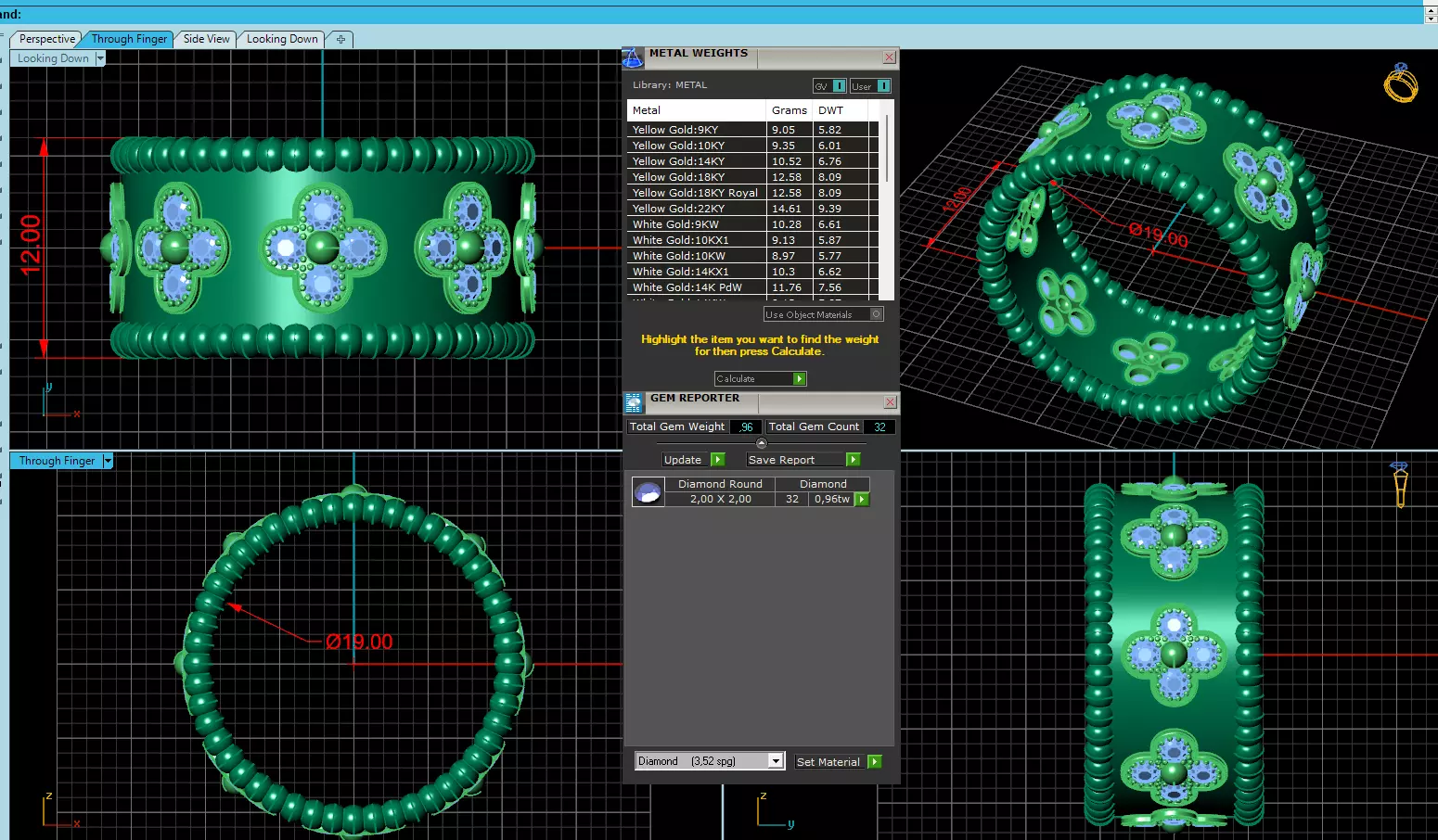 Perlee Clovers Rings Style All Sizes Collection Separate 3D print model_19