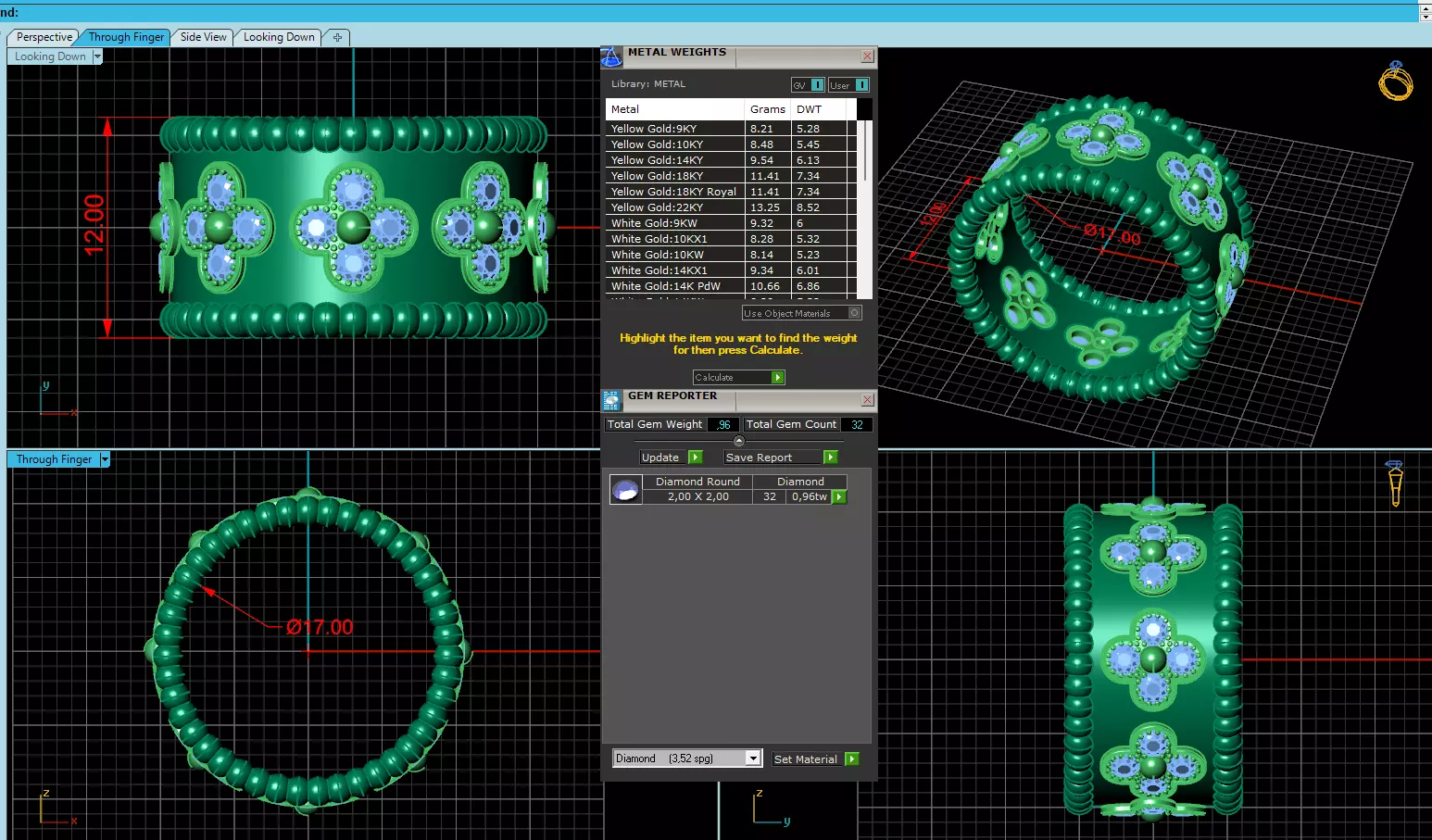Perlee Clovers Rings Style All Sizes Collection Separate 3D print model_12