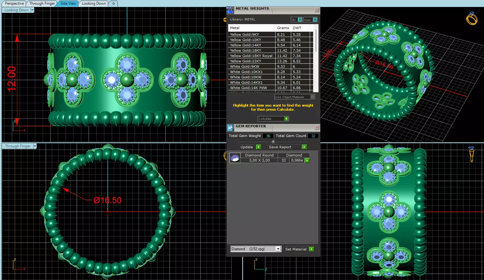 Perlee Clovers Rings Style All Sizes Collection Separate 3D print model_15