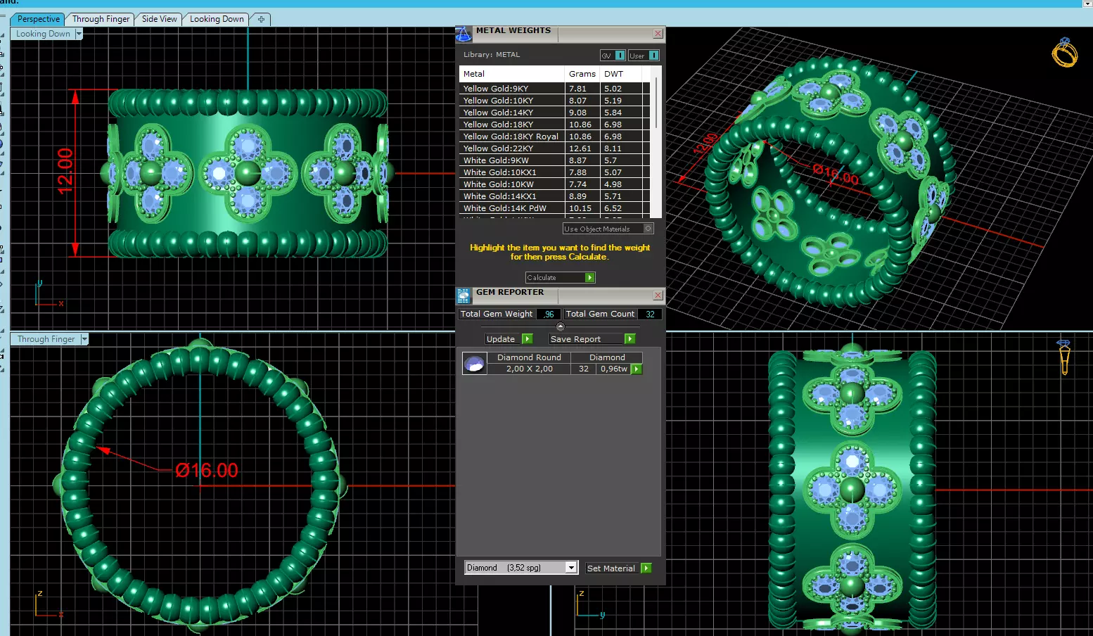 Perlee Clovers Rings Style All Sizes Collection Separate 3D print model_11