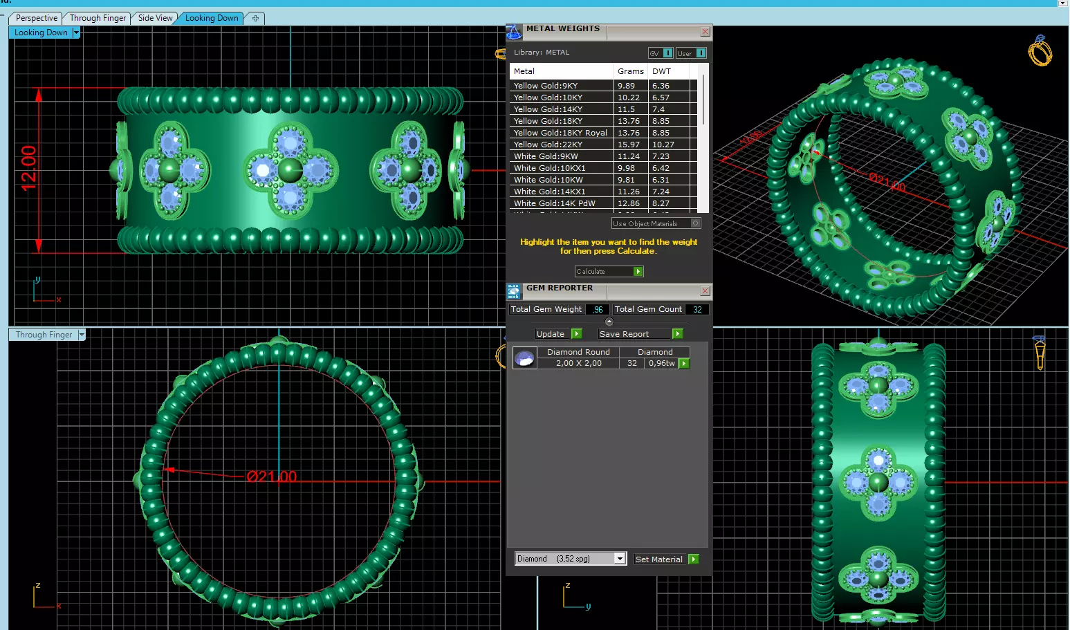 Perlee Clovers Rings Style All Sizes Collection Separate 3D print model_14