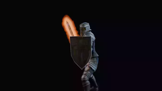 Flaming Sword Animation 3D model