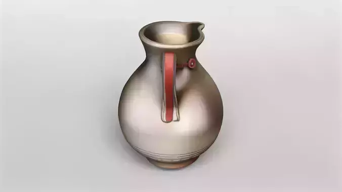 Rustic Ceramic Pitcher with Decorative Pattern