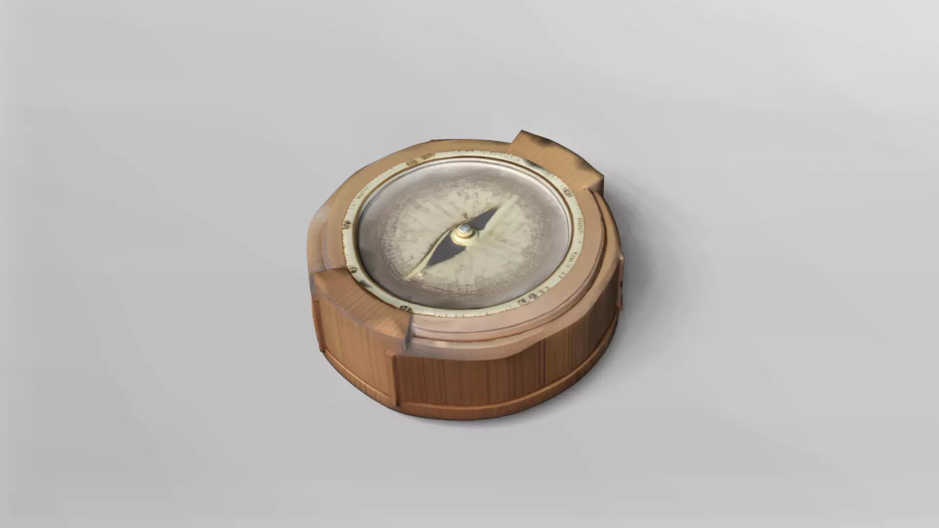 Vintage Wooden Compass 3D Model 3D model_4