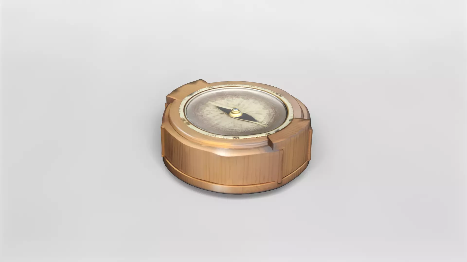 Vintage Wooden Compass 3D Model 3D model_3