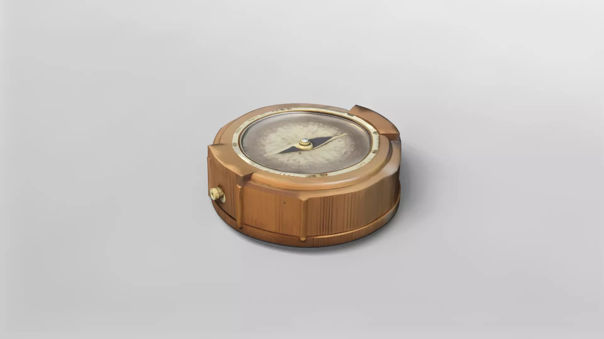 Vintage Wooden Compass 3D Model 3D model_2