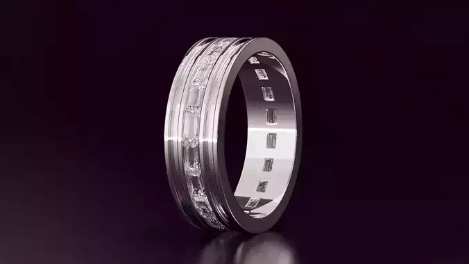 Channel Set Baguette Straight Eternity Ring N05 162CT EU54