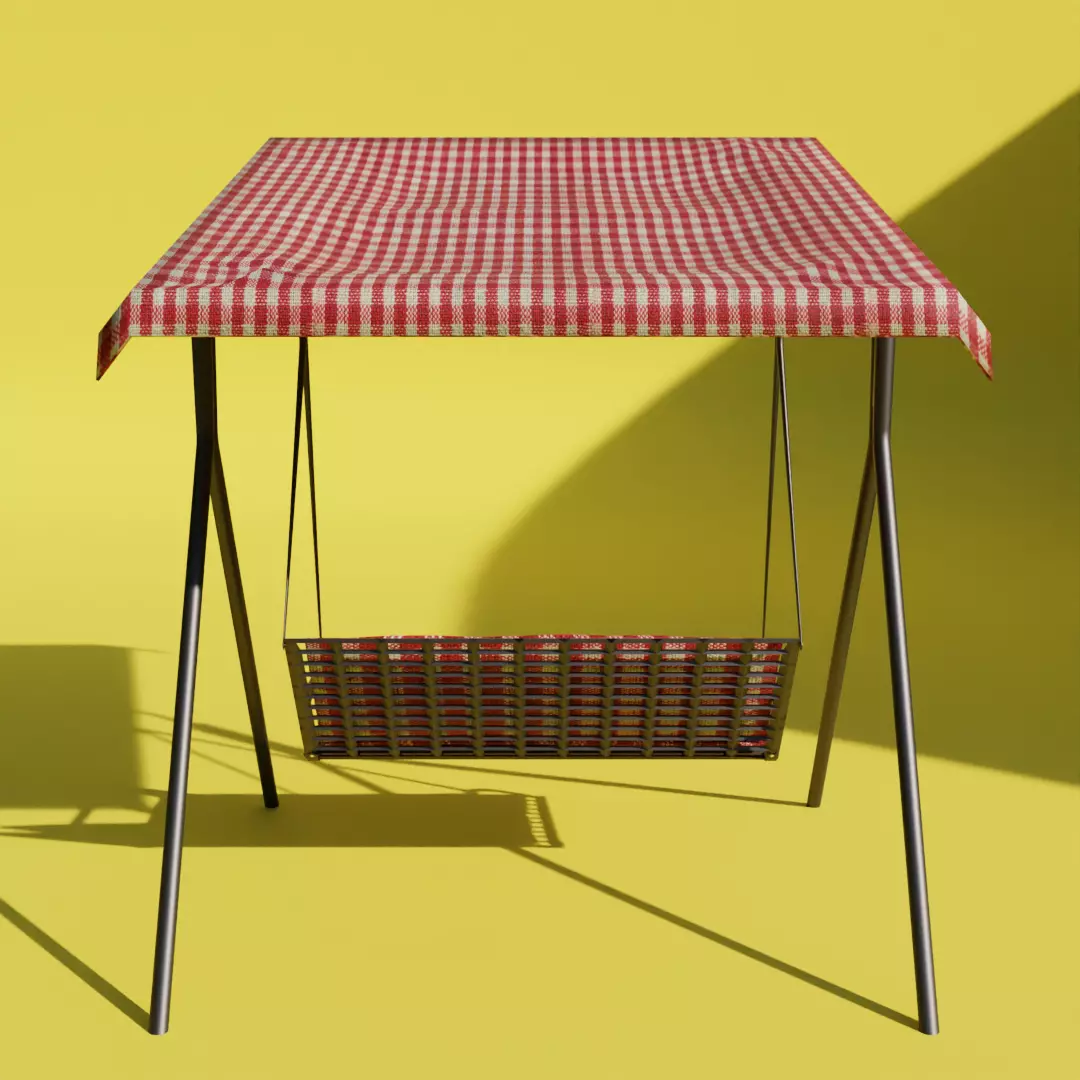 Modern Garden Swing  Patio Bench 3D Model 3D model_3